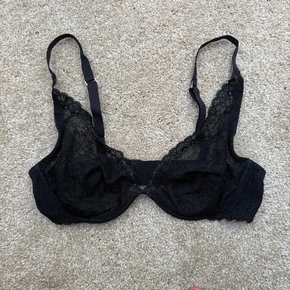 La Perla Black Lace Triangle Bra Underwire, size 32D